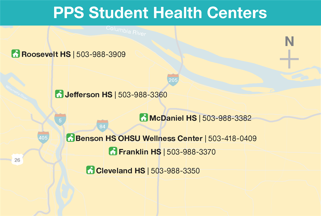 PPS Student Health Centers Map